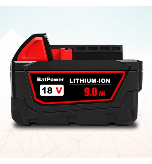 BatPower 18V 9.0AH 48-11-1880 Extended Capacity Battery for 18V 144Wh 8.0 AH Battery 48-11-1880 Compatible with Milwaukee 18V Lithium XC Cordless Power Tools M18 18V 48-11-1880 8.0Ah Battery