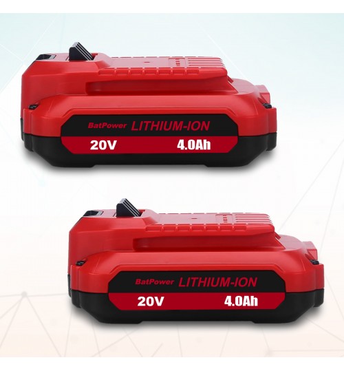 BatPower 2 PACK 20V 4.0Ah V20 Compact Battery Pack CMCB202-2 Compatible with CRAFTSMAN 20-Volts Max* Cordless Power Tools V20 20V 1.5Ah CMCB201-2, V20 20V 2.0Ah CMCB202-2 Lithium Ion Battery Pack